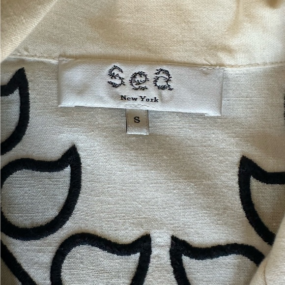 NWOT - Sea NY - Kaia Kaleidoscope Appliqué Short Sleeve Top - Navy - Small - Picture 6 of 8